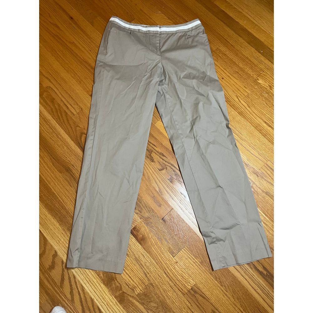 Talbots retro look stretch straight leg khakis size 10 cute waistband